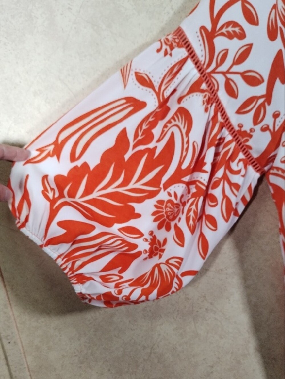 *H196 Jade Melody Tam orange floral v-neck puffy sleeve blouse XL FINAL PRICE - Picture 5 of 12